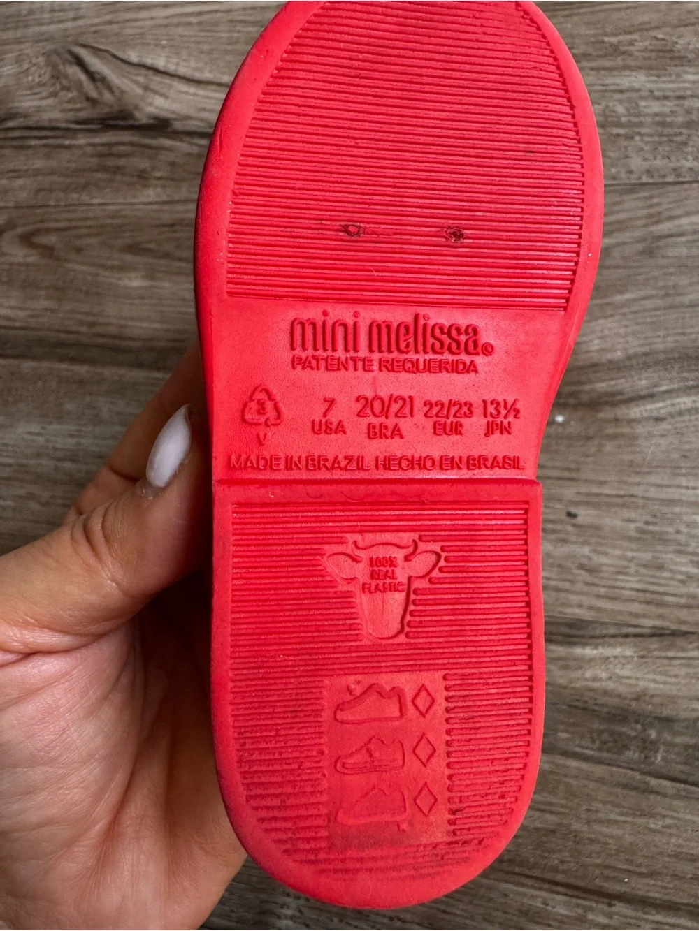 Mini melissa red bow flats ballet flats size 7